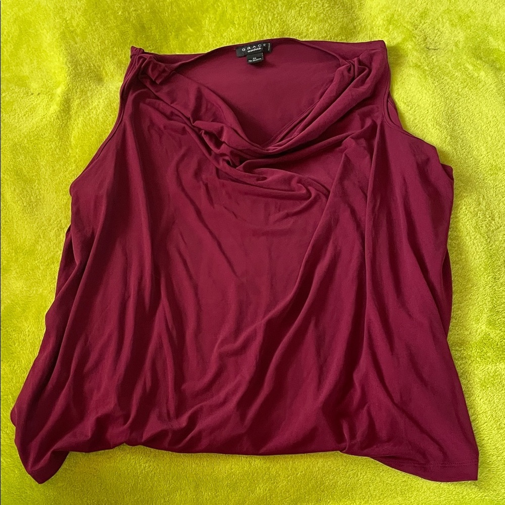 Grace Sleeveless Cowl Neck Camisole - Wine